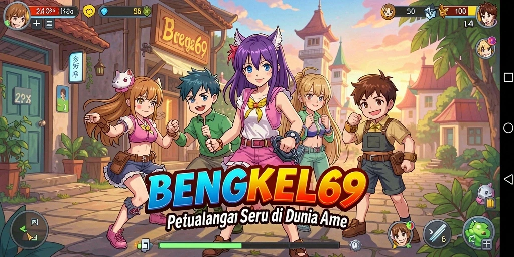 Tampilan menarik dari gameplay BENGKEL69 dengan karakter anime.