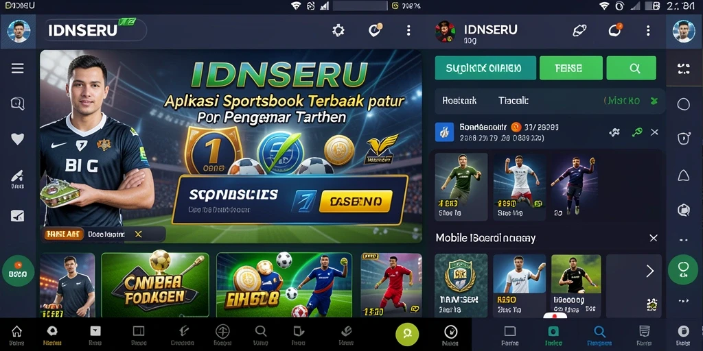 Tampilan permainan taruhan menarik di aplikasi IDNSERU.