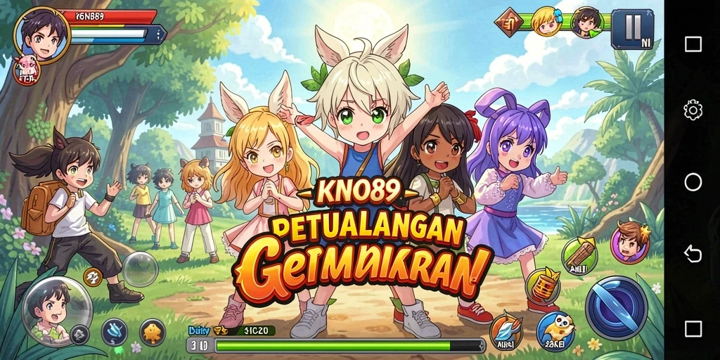 Tampilan gameplay KNO89 dengan karakter anime yang menawan.