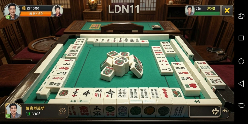 Screenshot gameplay LDN11 yang menarik dengan tampilan Mahjong.