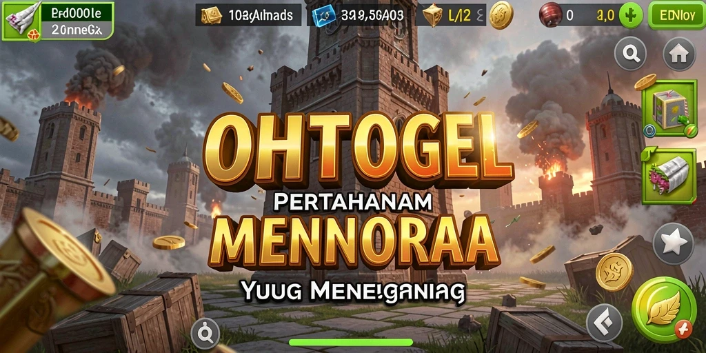 Screenshot OHTOGEL menunjukkan aksi mendebarkan dalam Tower Defense.