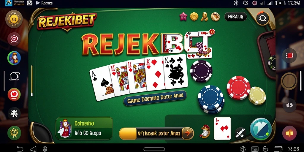 Screenshot gameplay <strong>REJEKIBET</strong> menampilkan aksi seru permainan Domino.