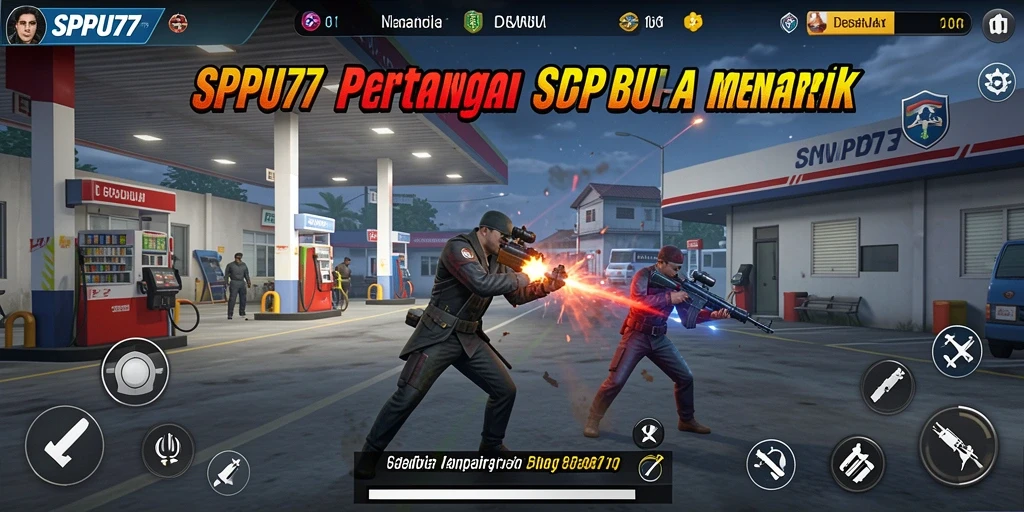 Screenshot gameplay SPBU77 yang menunjukkan pengelolaan stasiun pengisian bahan bakar.