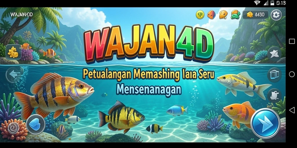 Tampilan gameplay seru di WAJAN4D saat menangkap ikan.